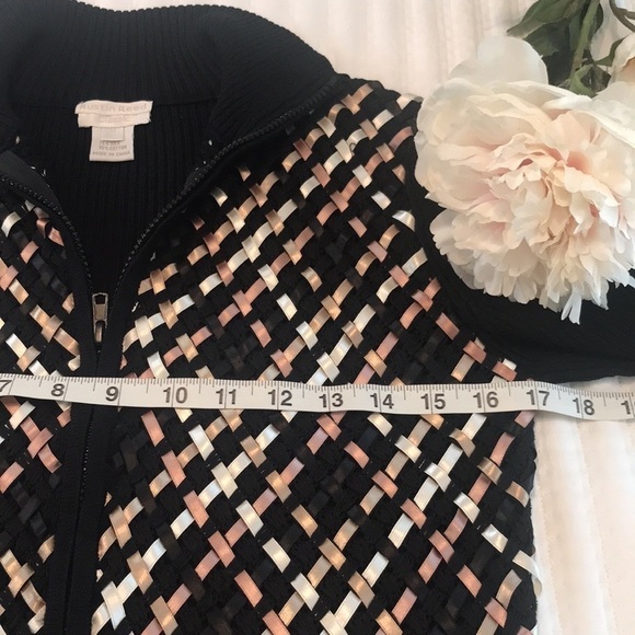 Vintage 90's Austin Reed Classic Silk Ribbed Cardigan Sweater Size M - Picture 9 of 12